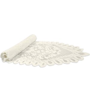 13 inch x 120 inch Ivory Floral Lace Table Runner