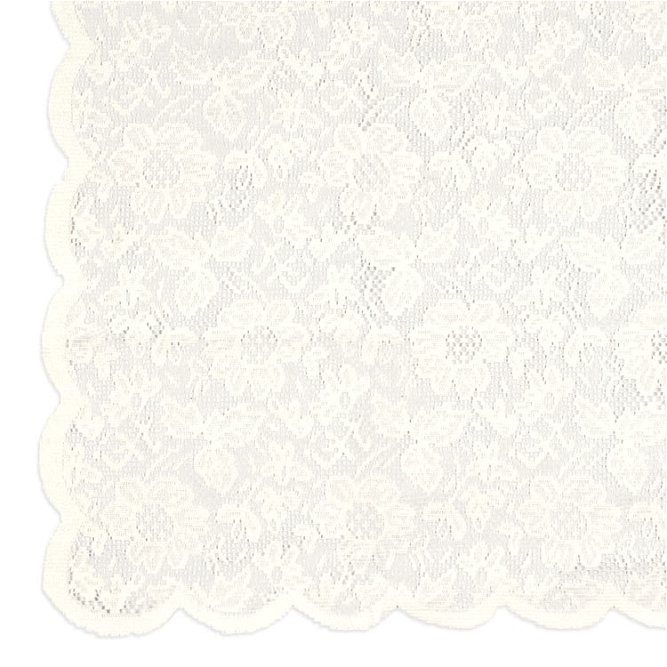 Ivory Floral Lace Square Table Overlay - 54&quot; x 54&quot;