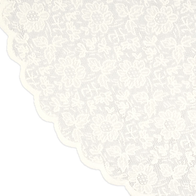 Ivory Floral Lace Round Table Overlay - 60"