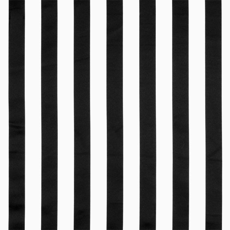 Black/White Stripe Matte Satin Fabric