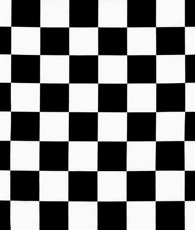 White/Black Medium Checker Matte Satin Fabric