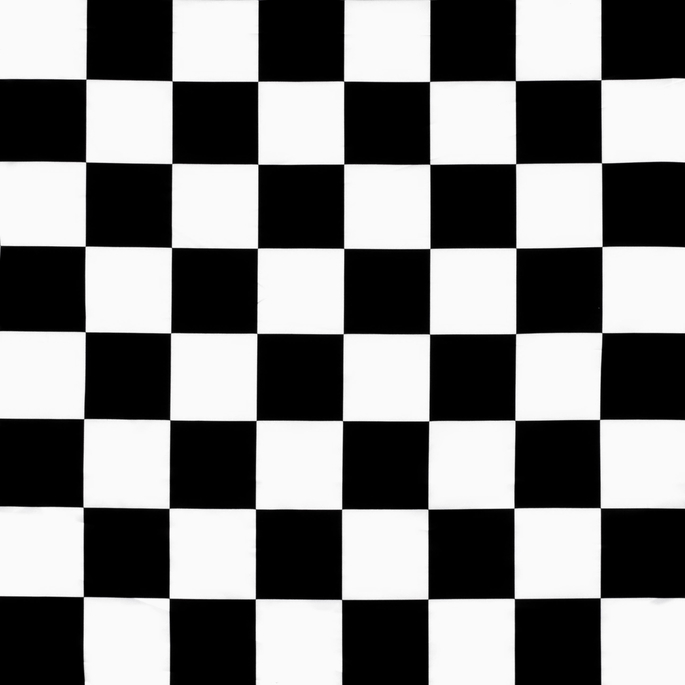 White/Black Medium Checker Matte Satin Fabric image 1 of 2