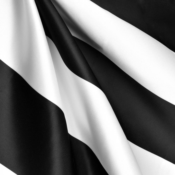 Black/White Medium Stripe Matte Satin Fabric image 2 of 2