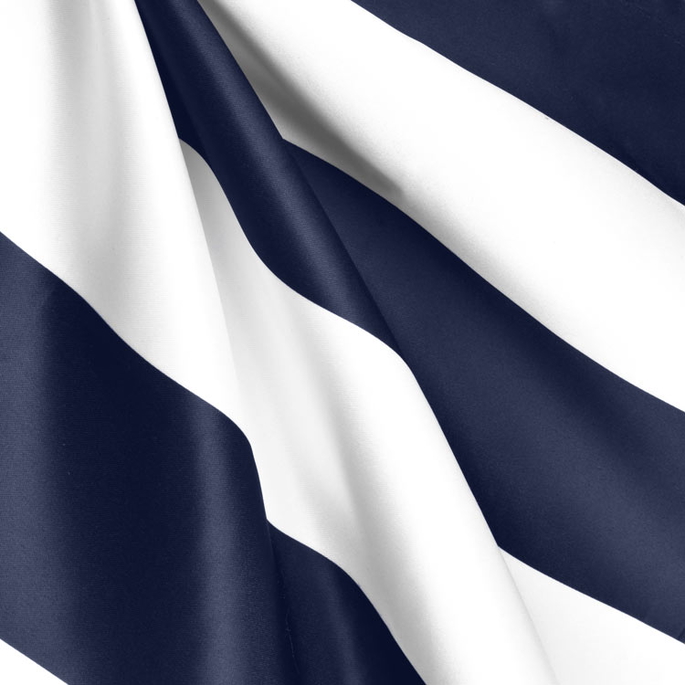 Navy/White Medium Stripe Matte Satin Fabric image 2 of 2