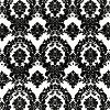 White/Black Damask Matte Satin Fabric - Image 1