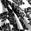 White/Black Damask Matte Satin Fabric - Image 2