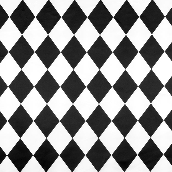 White/Black Harlequin Matte Satin Fabric image 1 of 2