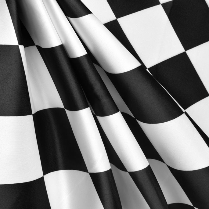 White/Black Harlequin Matte Satin Fabric image 2 of 2
