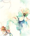 Seabrook Designs Anemone Watercolor Floral Turquoise & Persimmon Wallpaper