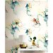 Seabrook Designs Anemone Watercolor Floral Turquoise &amp; Persimmon Wallpaper thumbnail image 2 of 2