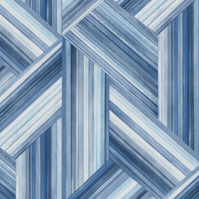 Seabrook Designs Geo Inlay Denim &amp; Sky Blue Wallpaper image 1 of 2