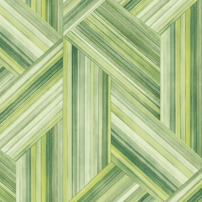 Seabrook Designs Geo Inlay Chartreuse &amp; Basil Wallpaper image 1 of 2