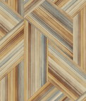 Seabrook Designs Geo Inlay Saddle Brown & Steel Wallpaper