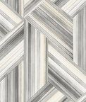 Seabrook Designs Geo Inlay Cove Gray & Carrara Wallpaper
