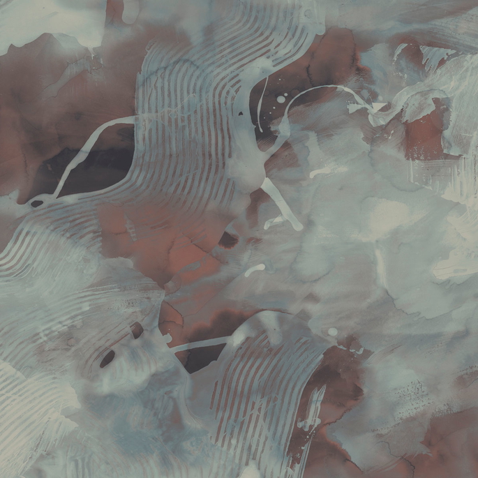 Seabrook Designs Notch Trowel Abstract Garnet &amp; Deep Sea Wallpaper image 1 of 2