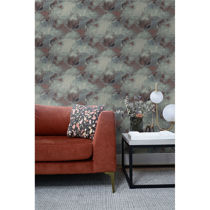 Seabrook Designs Notch Trowel Abstract Garnet &amp; Deep Sea Wallpaper image 2 of 2