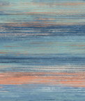 Seabrook Designs Sunset Stripes Blueberry & Vermillion Orange Wallpaper