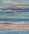 Seabrook Designs Sunset Stripes Blueberry & Vermillion Orange Wallpaper