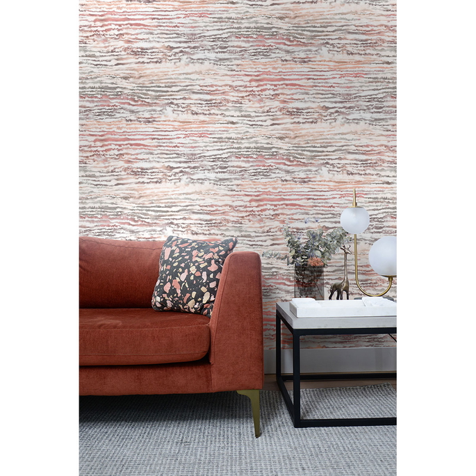 Seabrook Designs Watercolor Waves Smoked Peach Wallpaper image 2 of 2