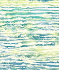 Seabrook Designs Watercolor Waves Deep Sea & Spring Green Wallpaper