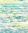 Seabrook Designs Watercolor Waves Deep Sea & Spring Green Wallpaper