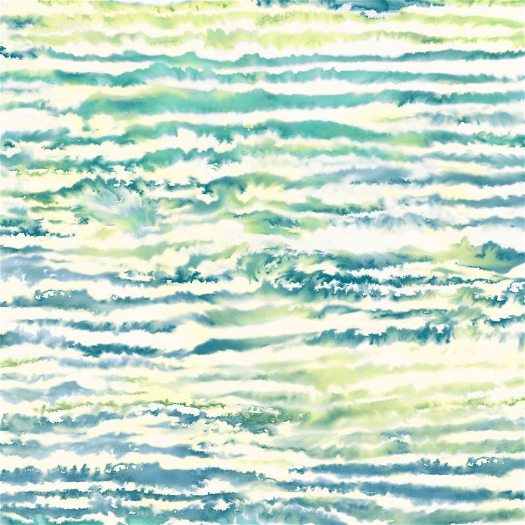 Seabrook Designs Watercolor Waves Deep Sea & Spring Green Wallpaper
