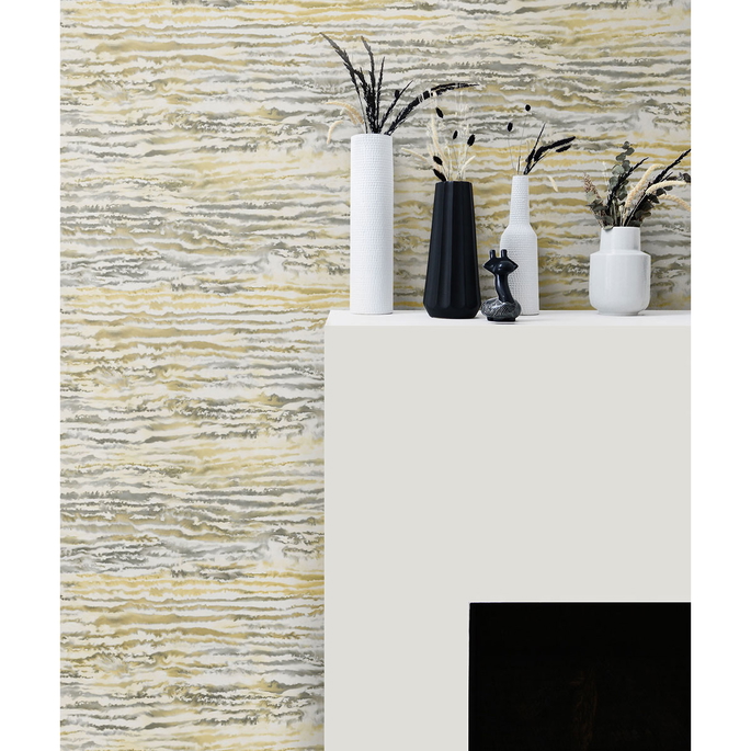 Seabrook Designs Watercolor Waves Golden Dusk Wallpaper image 2 of 2