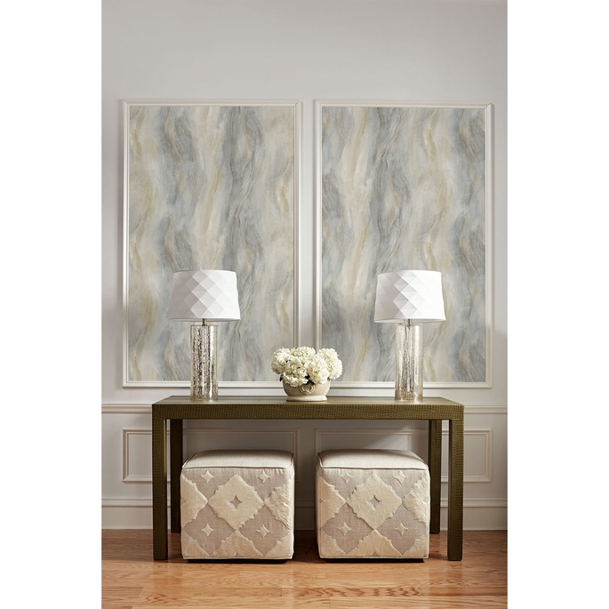 Seabrook Designs Smoke Texture Embossed Vinyl Morning Snowfall Wallpaper image 2 of 2