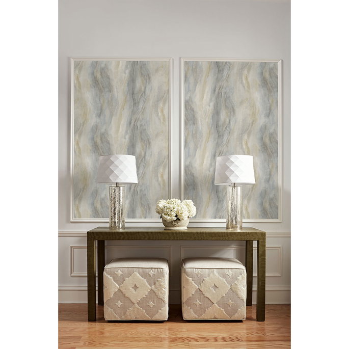 Seabrook Designs Smoke Texture Embossed Vinyl Morning Snowfall Wallpaper image 2 of 2