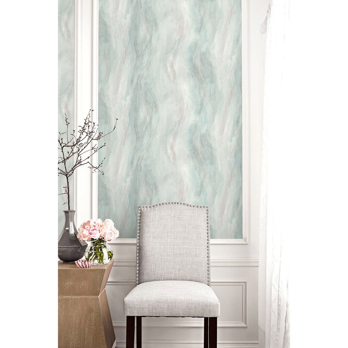 Seabrook Designs Smoke Texture Embossed Vinyl Polar Ice Wallpaper image 2 of 2