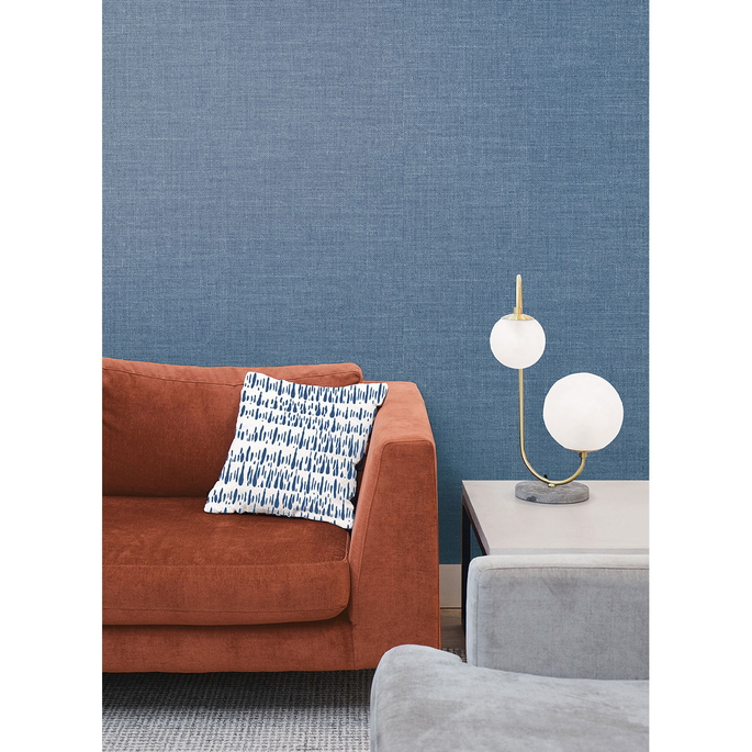 Seabrook Designs Hopsack Embossed Vinyl Denim Wallpaper image 2 of 2