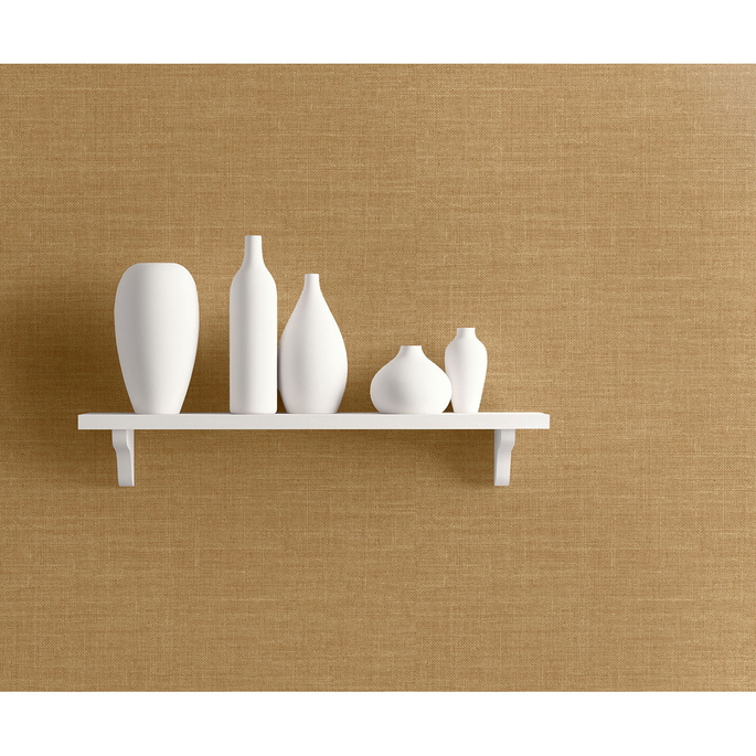 Seabrook Designs Hopsack Embossed Vinyl Honey Brown Wallpaper image 2 of 2