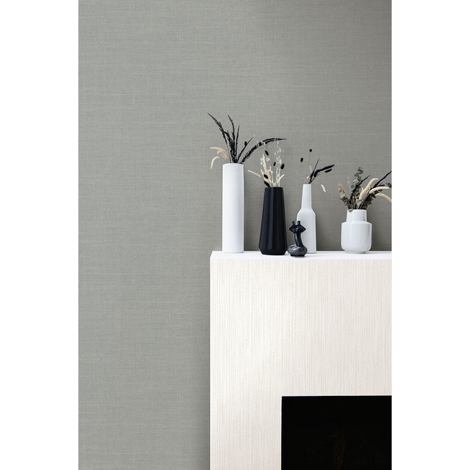 Seabrook Designs Hopsack Embossed Vinyl Slate Gray Wallpaper image 2 of 2