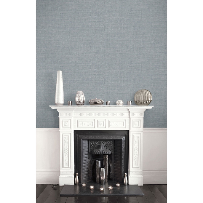 Seabrook Designs Hopsack Embossed Vinyl Storm Cloud Wallpaper image 2 of 2