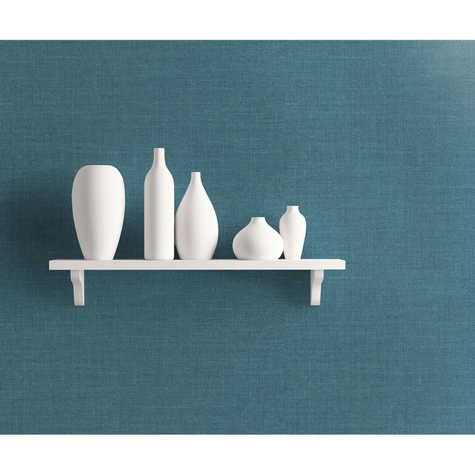 Seabrook Designs Hopsack Embossed Vinyl Victorian Teal Wallpaper image 2 of 2