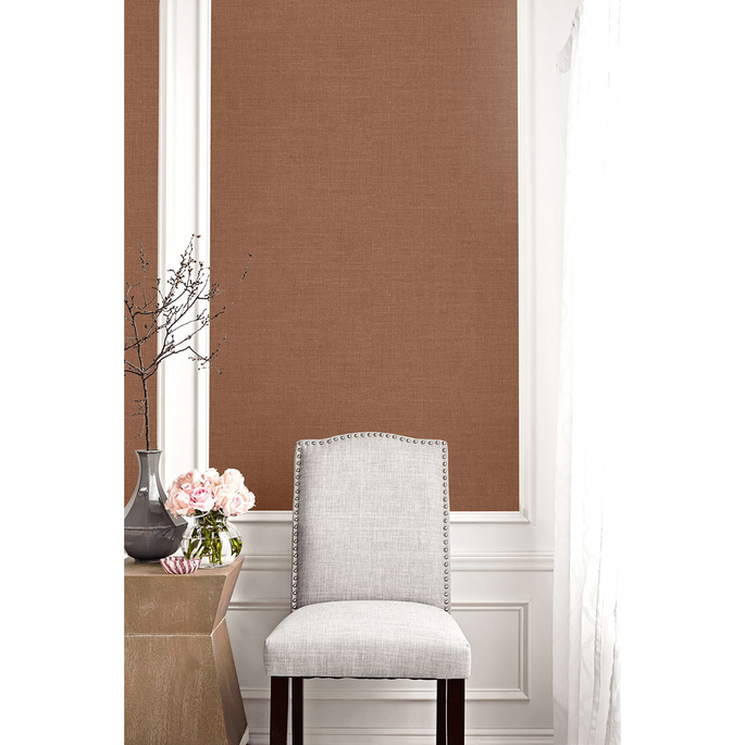 Seabrook Designs Hopsack Embossed Vinyl Copper Penny Wallpaper image 2 of 2