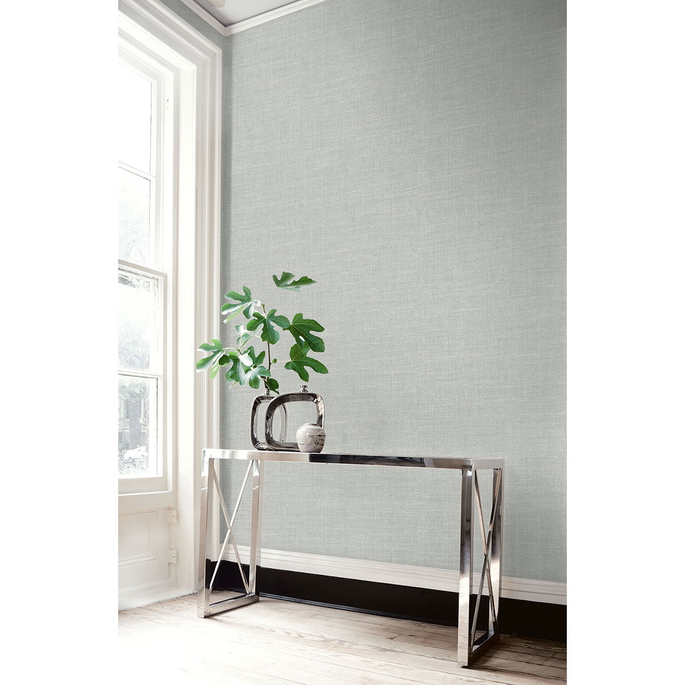 Seabrook Designs Hopsack Embossed Vinyl Smoke Drift Wallpaper image 2 of 2