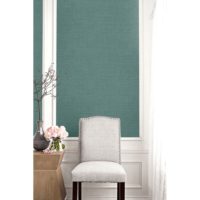 Seabrook Designs Hopsack Embossed Vinyl Phthalo Green Wallpaper image 2 of 2