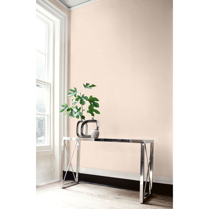 Seabrook Designs Hopsack Embossed Vinyl Barely Blush Wallpaper image 2 of 2