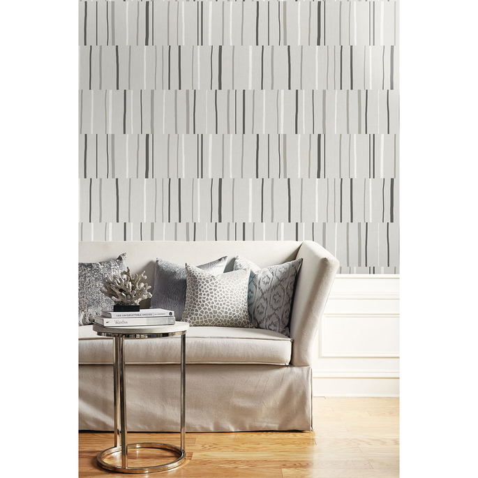 Seabrook Designs Block Lines Warm Stone Wallpaper image 2 of 2