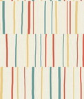 Seabrook Designs Block Lines Vermillion/Sunflower/Teal Wallpaper