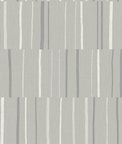 Seabrook Designs Block Lines Metallic Silver & Cove Gray Wallpaper