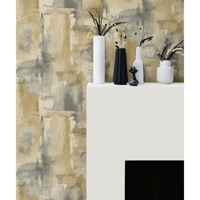 Seabrook Designs Dry Brush Faux Golden Dusk Wallpaper image 2 of 2