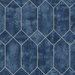 Seabrook Designs Geo Faux Denim Blue & Metallic Silver Wallpaper