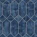 Seabrook Designs Geo Faux Denim Blue &amp; Metallic Silver Wallpaper thumbnail image 1 of 2