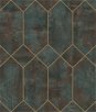 Seabrook Designs Geo Faux Rust/Forest Green/Metallic Gold Wallpaper