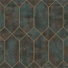Seabrook Designs Geo Faux Rust/Forest Green/Metallic Gold Wallpaper - Image 1