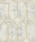 Seabrook Designs Geo Faux Silver Birch & Metallic Gold Wallpaper