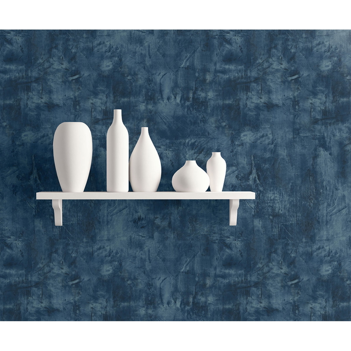 Seabrook Designs Rustic Stucco Faux Denim Blue Wallpaper image 2 of 2
