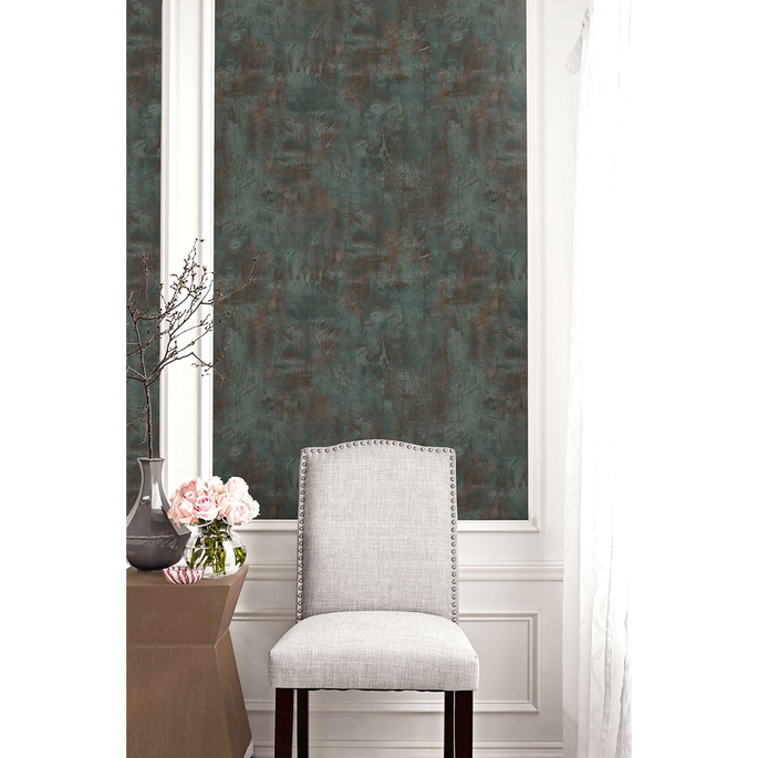 Seabrook Designs Rustic Stucco Faux Rust &amp; Forest Green Wallpaper image 2 of 2
